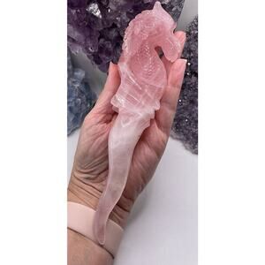 Gorgeous Rose Quartz Seahorse Wand